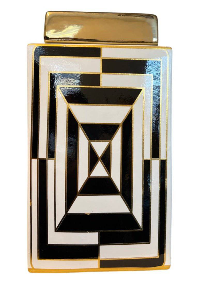 Jarrón con tapa Decorativo 19X10X33 - Fokus Home